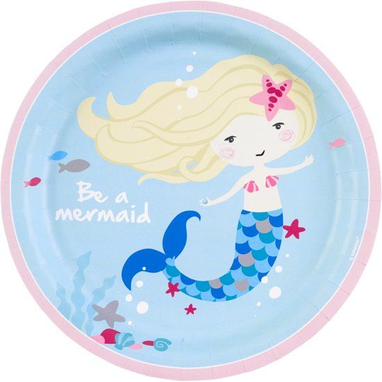 Amscan Be a Mermaid Plates 23cm - 8 Pieces