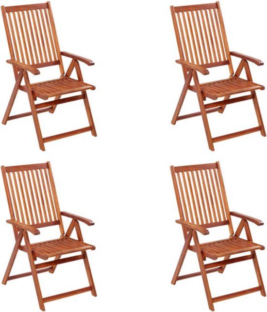 vidaXL Klapstoelen 4 stuks massief acaciahout Bruin