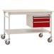 Manuflex BB5381.3003 table d'appoint complète mobile de base avec plateau en mélamine + corps sous-structure, LxlxH : 1500 x 800 x 850 mm Rouge rubis