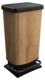 Merkloos Prullenbak - Vuilnisbak - 40 L - Voetpedaal - Houtdecor