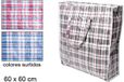 CM Grande sac de rangement pour couvertures/coussins/jouets - 2x - avec fermeture éclair - rayé rouge - 60 x 60 x 18 cm - avec poignées - 110 litres