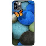 1001 coques Apple iPhone 11 Pro Max Blue Pebble Butterfly Siliconen hoesje