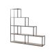 Stadsleven CALICOSY - Boekenkast met 5 niveaus en Design Trap - Decoratie Hout en Zwart Metaal - L160 x H157 cm - LEXIE