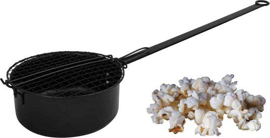 Esschert Design Popcornpan - Zwart - 17cm - 1.6L