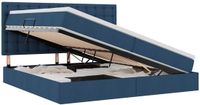 vidaXL LED opbergbed met matras Blauw 200 x 200 cm Stof