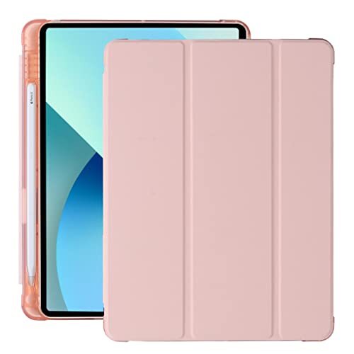 JOYLYJOME Hoes voor iPad Pro 11 5./4./3.Gen 2022/2021/2020, robuuste schokbestendige beschermhoes met 360° draaibare standaard en schouderriem, zwart + roze