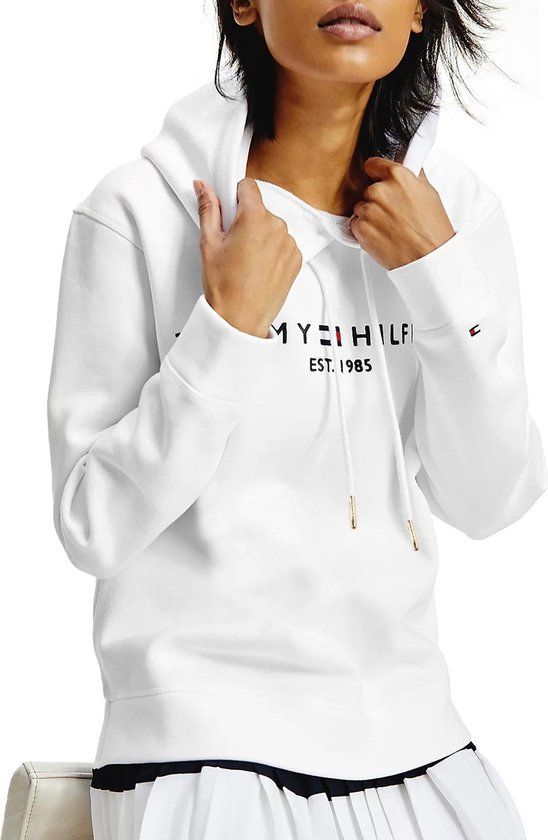 Tommy Hilfiger Heritage Hoodie - Wit - Dames - Maat M