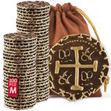 Merkloos Piratenmunten metaal - 100 stuks - Bronskleur - 22 mm - Met muntzakje