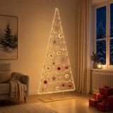 vidaXL Arbre de Noël en métal avec support rond KUOPIO 210 cm Acier Or