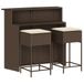 Bol 3-delige Tuinbarset met kussens polyrotin bruin