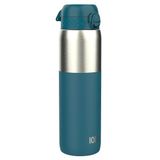 ION8 1 Liter Lichtgewicht Stalen Waterfles, Zonder Isolatie, Lekvrij, Makkelijk te Openen, Veilige Vergrendeling, Draaghendel, Vaatwasserbestendig, Duurzame, 1200ml (40oz), Half Gesneden Diep Petrol