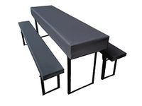 Lemos Home Biertentgarnituur Edition (set van 3) 1x tafelkleed en 2X bierbankhoezen. Grootte en kleuren naar keuze (220 x 50 cm, antraciet)