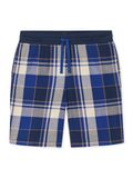 SCHIESSER Bermuda Heren Pyjamas Royalblauw Geruit Katoen