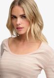 Superdry - Athletic Essentials Gestreept Shirt met Lange Mouwen - Dames - Roze blush streep - Maat 10