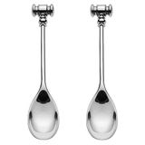 Alessi Dressed-2 eierlepels in cadeauset, gietijzer, roestvrij staal, 2-delig, 2 stuks