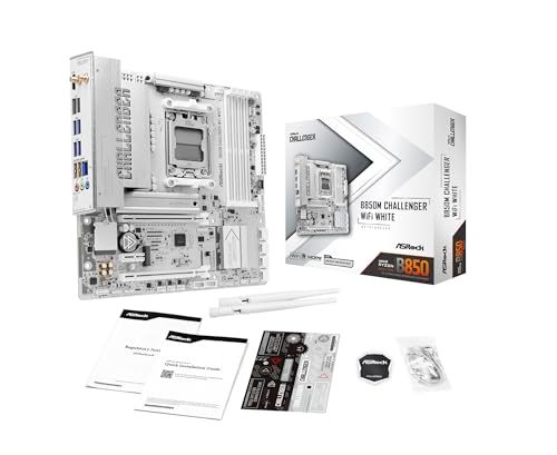 ASRock B850M Challenger WiFi White Socket AM5 Micro-ATX moederbord