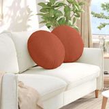 VidaXL Zitkussens 2 st katoen stof rood-oranje ø50 x 19 cm