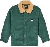 Quiksilver Heel Flip Cord Anorak Jas Groen Biologisch Katoen Lange Mouw Kort Waterdicht 7 Jaar Jongen