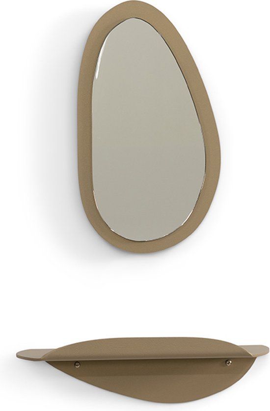 Spinder Design PIPA Oval Wall Mirror - Champagne - 20x2cm - Metal