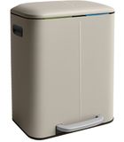 Relaxdays Prullenbak 2 vakken - elk 20 liter - met binnenemmers - beige