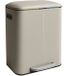 Relaxdays Prullenbak 2 vakken - elk 20 liter - met binnenemmers - beige