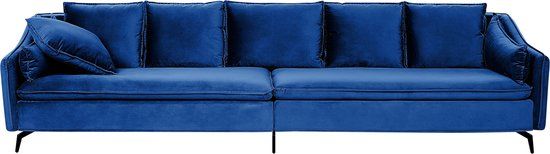 Beliani AURE 4-zitsbank - Blauw Fluweel - Design