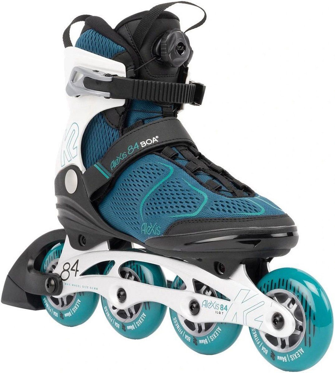K2 Alexis 84 Boa Inline Skates - Teal/White - Size 7.5