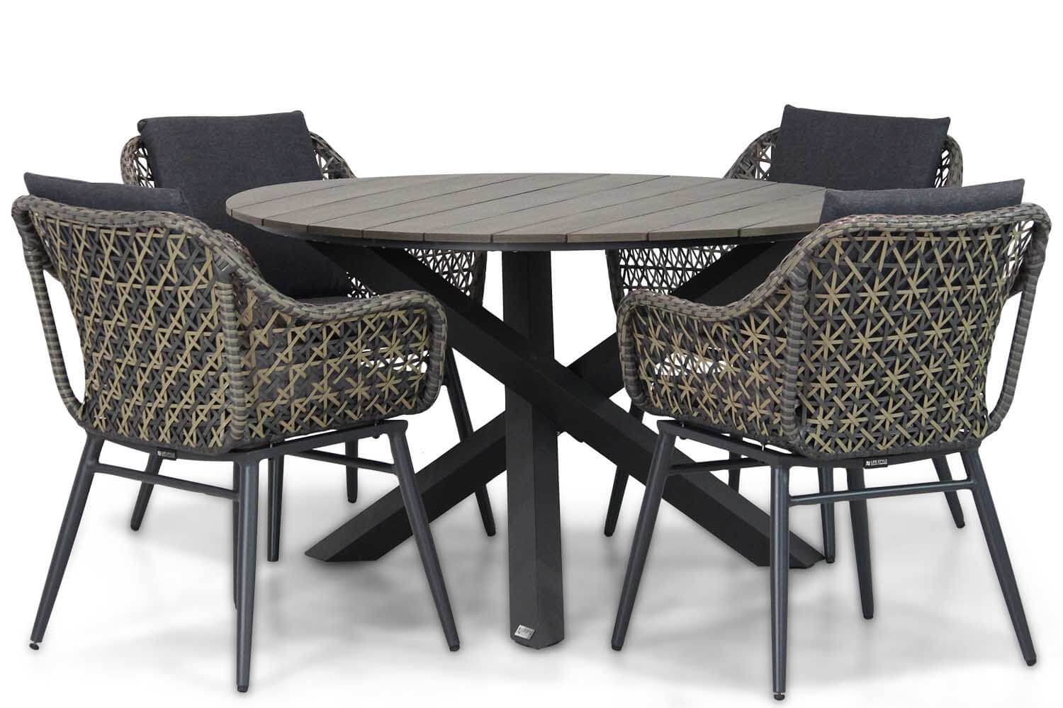 Lifestyle Garden Furniture Lifestyle Dolphin/Ancona 125 cm dining tuinset 5-delig