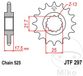 JT Sprockets JTF297.14 14T Stalen Voortandwiel