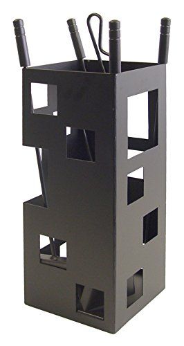 IMEX EL ZORRO 10004 Open Haard Accessoireset - Vierkant Design - Zwart