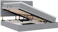 vidaXL Opbergbed met matras, lichtgrijs, 160 x 200 cm, stof