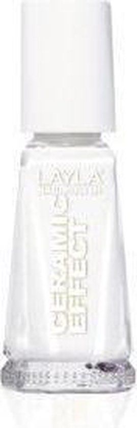 Layla Cosmetics Smalto Layla Ceramic Effect nagellak 10 ml Wit Glans