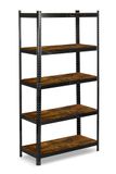 Humberg Metalen kelderrek, belastbaar tot 875 kg, 5 legplanken, afgeronde hoeken, 180 x 90 x 40 cm, zwart/bruin