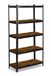 Humberg Metalen kelderrek, belastbaar tot 875 kg, 5 legplanken, afgeronde hoeken, 180 x 90 x 40 cm, zwart/bruin