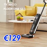 Tineco Floor One S3 Breeze Stofzuiger Vloerreiniger Draadloze Nat Droog Elektrische Mop Zelfreinigend Smart Huishoudapparaat