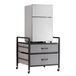 VEVOR Support de mini-réfrigérateur avec rangement, table de mini-réfrigérateur, avec 2 tiroirs et 4 roulettes pivotantes, étagère de frigo mobile pour dortoir, appartement, bureau, chambre, gris