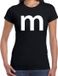 Bellatio Decorations Shoppartners Bv Letter M verkleed - carnaval t-shirt - zwart - voor dames - M en M serie - kostuum XS