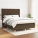 Maison Exclusive - Lit à sommier tapissier avec matelas, marron foncé, 140 x 190 cm, tissu