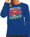 Bellatio Decorations Foute Kersttrui - sweater - Im the reason why Santa has a naughty list - blauw - voor dames - kerstkleding M