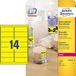 Avery L7263R-25 étiquettes néon 350 Pièce, 99,1 x 38,1 mm jaune fluo