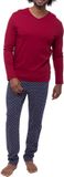 Mey Heren pyjama Tie Minimal donkerblauw / rood