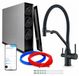 Ari Magneto Robinet de cuisine avec système de filtration d'eau par osmose inverse sans réservoir, cartouche en céramique, pivotant à 360 degrés, aérateur, laiton, noir mat