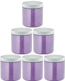 Merkloos Badkaviaar Lavendel - 200 gram - Pot met witte deksel - set van 6 stuks - bad parels voor in bad