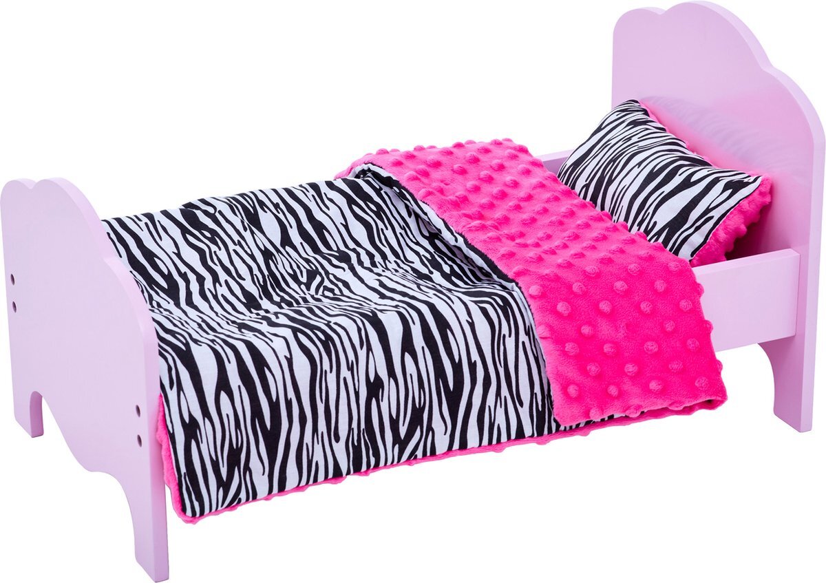 Olivia's Little World Poppenmeubel roze beddengoedset voor eenpersoonsbed TD-11929-1E
