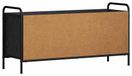 Syfax Zwart eiken Tv-meubel 99 x 33 x 50 cm Bewerkt hout