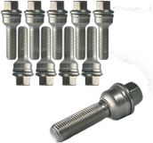 Tracer Audi 10 wielbouten M14x1.5, 45mm, met kogelkop, 2-delig, R14, zilver, voor Audi A8 4H, A8 4H Long, A8 4H quattro, A8 4N Long quattro, A8 4N quattro, e-tron