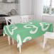 Bonamaison Tafelkleed, Anti-Mold, Sneldrogend, Waterdicht, 100% Polyester Tafellaken, Petroleum Groen, Wit, 140 x 160 Cm