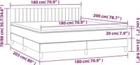 vidaXL Boxspring met matras fluweel donkergrijs 180x200 cm