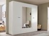 FLORILLA Armoire FLORILLA 4 portes 226 cm blanc avec miroir