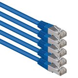 1aTTack.de 1m blauw - 5 stuks Cat.6 patchkabel netwerkkabel CAT6 S-FTP Gigabit LAN PIMF CAT 6 koper CU halogeenvrij internet DSL gameconsole smart-tv